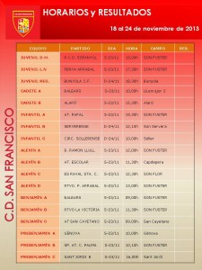 HORARIOS 18-24 NOV