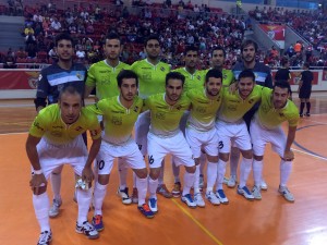 El Palma Futsal antes de iniciar el partido ante el Benfica