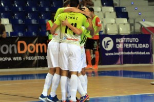 Celebración del gol de Joselitoo del Palma Futsal