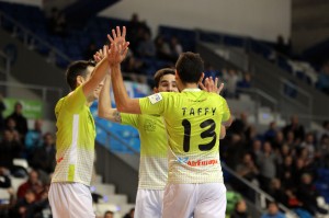 Celebración del segundo gol del Palma Futsal 2