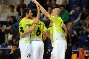 Celebración del gol de Sergio del Palma Futsal 2