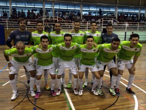 Formación del Palma Futsal en su estreno en la Copa del rey en Pallejà y estrenando la primera equipación