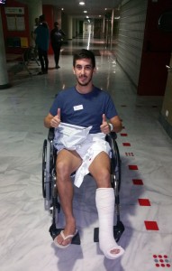 Joselito en el Hospital de Son Espases tras el partido ante el DLink Zaragoza