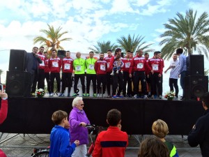 El Palma Futsal, en el podio como agradecimiento a su asistencia