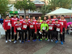 El Palma Futsal, minutos antes de comenzar la carrera benéfica