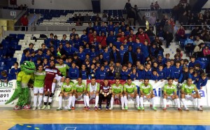 Foto del Palma Futsal con la cantera del Montesión de fútbol sala