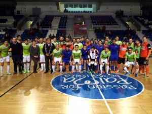 El Palma Futsal posa con la Selección Balear, el Burela Pescados Rubén y las autoridades 2