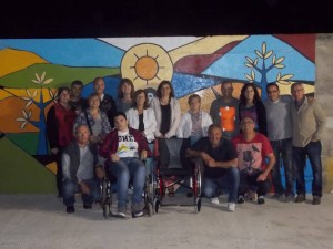 Membres de la junta directiva de la penya amb la família de Jaume Parra