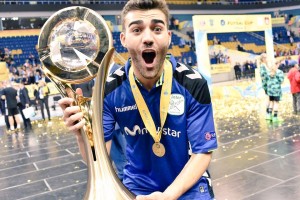 David Pazos, campeón de Europa con el Movistar Inter