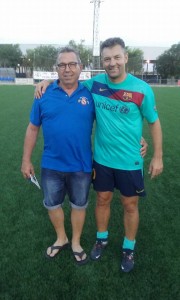 Xisco Andreu, president de la Penya Madridista, i Jaume Vidal, vicepresident de la Penya Barcelonista