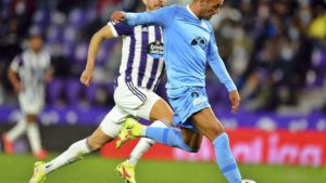 Momento en el que Herrera arma la pierna para anotar el 1-1 en el minuto 83. | LALIGA