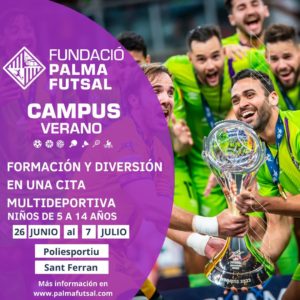 Cartel informativo del campus de la Fundació Miquel Jaume - Palma Futsal