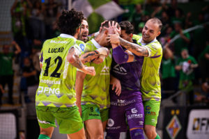 El Illes Balears Palma Futsal celebra un gol en la Main Round