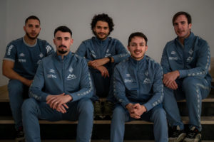 Charuto, Deivão, Lucão, David Peña y Carlos Barrón posan en el hotel de concentración en Jaén