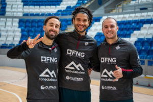 Rivillos, Lucão y Fabinho posan en Son Moix antes de viajar con sus selecciones